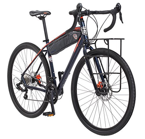 Mongoose Men's Elroy Adventure Bike 700C Wheel Navy Blue