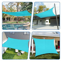 TANG 24' x 24' Sun Shade Sail Rectangle Outdoor Canopy UV Block Sunshades for Patio, Square Shade Cloth for Backyard Porch Deck Garden Pergola Cover, Turquoise