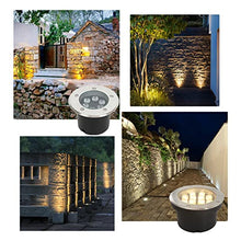 VZCOMM Low Voltage Landscape Lights Recessed In-Ground Lights IP66 Waterproof LED Well Lights for Garden, Yard, Driveway, Deck, Pathway, Step, Outdoor Underground Light, 4 Pack(Red,36W-AC12V)
