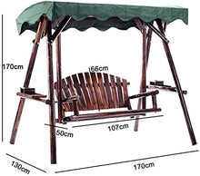 ELUKHT Creative Hotel Patio Porch Swing Glider with Stand Porch Swing with Stand Outside Furniture Outdoor Solid Wood Swing Rocking Chair, Tarpaulin Roof Adjustable Lever Coffee Table
