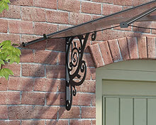 Palram - Canopia Lily 7' x 3' Victorian Door/Window Awning, Black/Clear