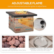 Outsunny 32 Inch Outdoor Propane Gas Fire Pit Table 50,000 BTU Brown