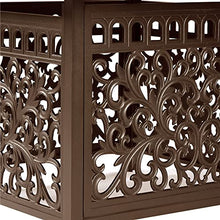 Square 42 in. x 42 in. Aluminum Propane Fire Pit Table with Glass Beads, Two Covers, Lid, 57,000 BTUs in Brown Finish