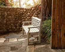 Martha Stewart by POLYWOOD Chinoiserie 48" Outdoor Bench for Patio, Porch & Backyard, Sand - Durable All-Weather HDPE Garden Seat with Back Support - Classic 2 Person Seating, Made in the USA