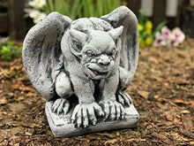 OLOMA Concrete monster statue Gothic Halloween decor Stone guardian gargoyle sculpture Garden demon figurine Outdoor cement decoration Yard art Angry gargoyle sculpture Gargoyle statue outdoor