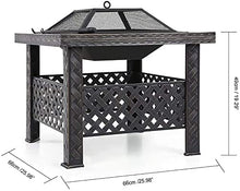 BBQ Grill Outdoor Outdoor Fire Pit with BBQ Grill Shelf Metal Garden Fireplace Patio Firepit Stove Brazier Outdoor Fireplace BBQ Grill Poker,Outdoor Fire Pits
