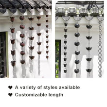 OGMOYT Rustproof Aluminum Rain Chain - Unique Garden Decoration, Easy Installation, Gutter Protection, Gorgeous Fountain Display, Rainwater Collector