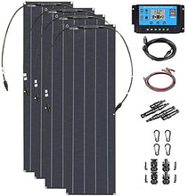 CURIND 800W 18V Flexible Solar Panel,(4 Pieces of 200W) High Efficiency Monocrystalline Solar Panels Generates Kit, for Home, Camping, Boat, Caravan,30A