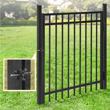 Fencer Wire 100FT Heavy Duty Flat Top Fence Barrier Kit, Anti-Rust Metal Steel Fence with 4FT Height X 6FT Width Panels, with Flat Top Gate, Posts, Connectors, Outdoor Fencing for Yard