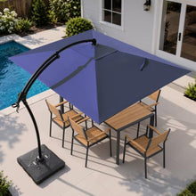 OROTLECT 9' X 11' Outdoor Cantilever Umbrella with Counter Weights Base