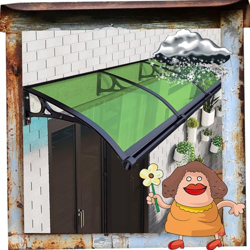 Door awnings Window Awning Door Canopy Window Awnings Awnings for Patio Rain Snow Protection Cover Shade Canopy Patio Awning Outdoor Canopy for Garden/Porch/Window 100x580cm/39x228in Green