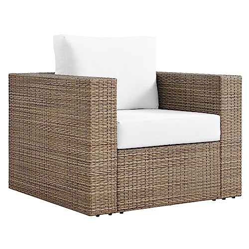 Modway Convene Outdoor Patio Outdoor Patio Armchair in Cappuccino White