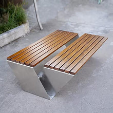 Outdoor Park Bench, 2 Rows of Solid Wood Benches with Stainless Steel Brackets, Library Hospital Mall Corridor Lobby Lounge Public Seats (Size : 90x42x150CM)