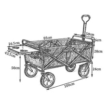 Trolleys, Folding Garden Trolley Cart Heavy Duty Wagon for Outdoor Camping Picnic Fishing Multifunction Shopping Cart with Table Board, Load:80Kg/Army Green