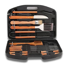 XIXIDIAN 18 Piece BBQ Tools Set Stainless Steel Wooden Handle BBQ Tools for Christmas Birthday Presents - Grill Utensils Set Ideal Grilling Gifts for Men Dad Women