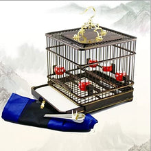 SDVantage Bird Cages Wooden Birdcages Vintage Square Bird Cage Simple Bird Carriers Portable Bird House Carrier Home Outdoor Bird House Easy to Carry,Bronze Small