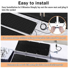 Heated snow melting mat, outdoor stair anti-slip winter de-icing and ice melting product, winter snow and ice melting mat 2 inches/hour fast melting, suitable for winter outdoor stair doorway(5 Pcs,30