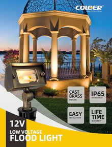 COLOER Brass Rectangular Flood Lights (Bronze) 12 Pack with 3W LED G4 Bulb