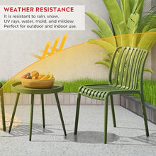 Costaelm Sunshine 3-Piece Outdoor Patio Bistro Balcony Furniture Set with Stackable Chairs, Olive Green