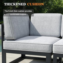 Vakollia 11 Pieces Aluminum Patio Furniture Set with Coffee Table Black/Light Grey