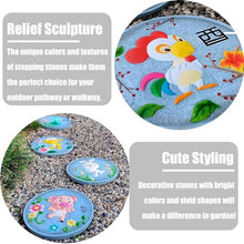 Elitix Stepping Stone Animal Print Step Stones Decorative Tool, Cute Stepping Gardening Stone for Outdoor Garden, 1/12 Pcs Ornaments Step Stone Gifts for Grandmothers(Color:1 Pack)