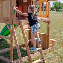 Backyard Discovery Montpelier Cedar Wood Playset Swing Set Light Brown