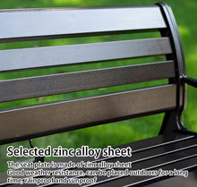 CTREVL Outdoor Park Bench, Metal Benchs with Backrest and Armrests, Patio Benches for Outdoors Load Capacity 1100 Lbs Easy Assembly for Outdoor Terraces Courtyards Balconies Parks(Brown,120cm/47.2in)