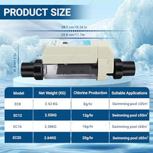 DFEDHF Saltwater Pool Chlorinator System with Salinity Display, Automatic Pool Cleaner & Chlorine Generator for Spa & Swimming Pools - Easy Operation EC16, EC8