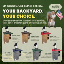 JCS Wildlife Squirrel House w/Wi-Fi Camera, Solar Panel, Predator Guard (Red/Gray)