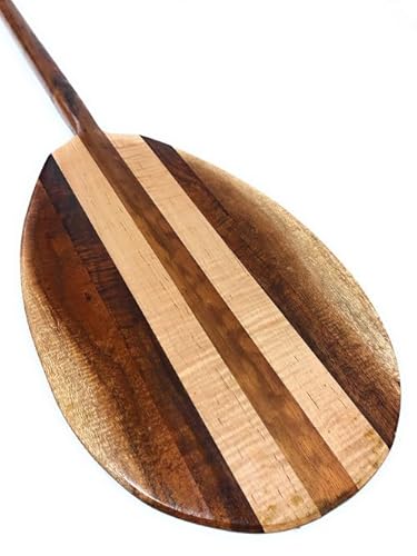 Tikimaster Unique Albino AAA Grade Koa Paddle 60" with Maple Inlays Yellow