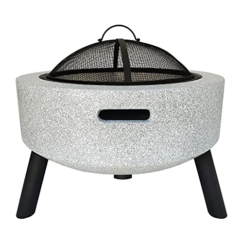 SLGGPJBU Fire Pit Outdoor fire Pit, Wood-Burning fire Pit, with Round Spark Screen, Fireplace Poker and Metal Grate