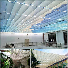 Waterproof Wave Sail,Retractable Wave Shade Sails,U Shape Sunblock Shade Cloth,90% Awning Cover,Wave Sun Shade Net,with Accessories,for Courtyard,Garden,Patio,Color:White (1.2x9m/3.9x29.5ft)