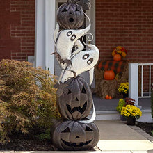 Zaer Ltd. Large Metal Halloween Archway Arbor with Pumpkins and Ghosts