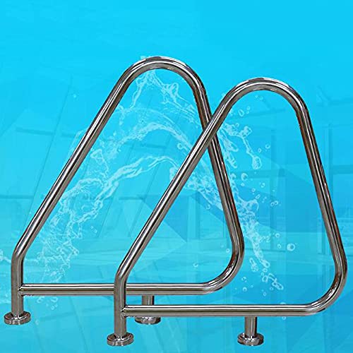 Swimming Pool handrails, Stainless Steel Swimming Pool Hand Rails, Pool Support rods on The Pool Wall, Used for Indoor and Outdoor Cement Floor Railing Handles (Silver 75.5x109.5cm) (Silver 75.5x109.