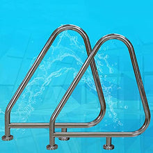 Swimming Pool handrails, Stainless Steel Swimming Pool Hand Rails, Pool Support rods on The Pool Wall, Used for Indoor and Outdoor Cement Floor Railing Handles (Silver 75.5x109.5cm) (Silver 75.5x109.