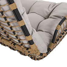 Arruda Outdoor Porch Swing with Cushions - Wicker - Light Brown/Beige