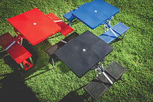 PICNIC TIME NFL Las Vegas Raiders Picnic Table Portable Folding Table with Seats and Umbrella