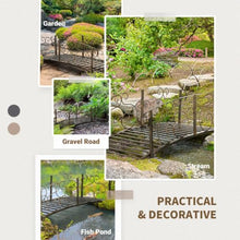Hassyee Sturdy Garden Bridge with Ornate Vine-Pattern Rails & Secure Handrails for Creek Crossings, Durable Arc Footbridge with Weather-Shield Coating and Non-Slip Surface for Pathway Accents
