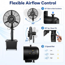 WAMJ AQDY Outdoor Misting Fan with 12 Gal Water Tank and Pump