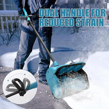 Electric Cordless Snow Blower, Home Snow Blower, Snow Thrower with Adjustable Handle and Length, Foldable storage for Snow Removal,Blue-1Battery