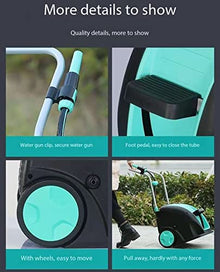 Metal Hose Reel Cart, Portable Hose Cart With Wheels, Garden Hose Organizer Hose Reel Set, Garden Hose Reel For Outdoor Garden (20m)