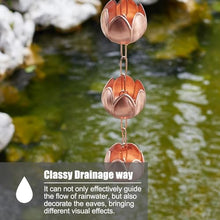 YUSIWOAL Adjustable Rain Chain with Lotus Design for Gutter Downspout Water Flow Decoration(3.6 m (11.8ft))