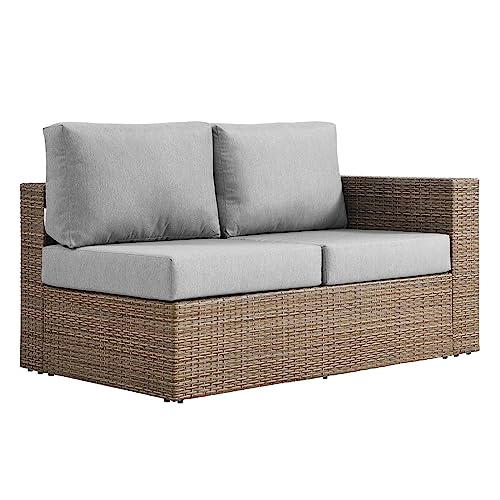 Modway Convene Outdoor Patio Outdoor Patio Right-Arm Loveseat in Cappuccino Gray