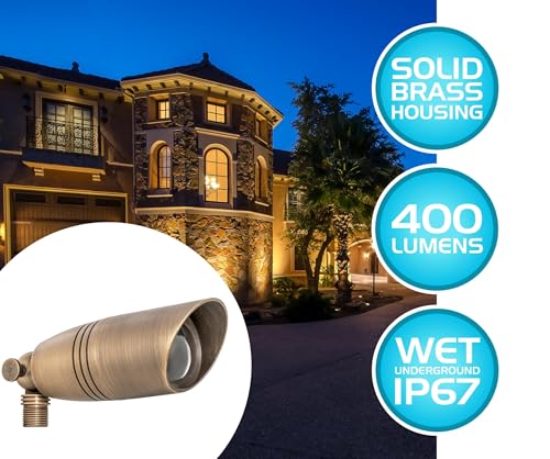 Westgate LED Low Voltage Landscape Lights Directional Spotlight Antique Bronze 5W (12 Pack)