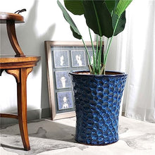 iumLeap Outdoor Indoor Garden Plant Pots Blue Flower Pot Ceramic Flower Pot Outdoor Garden Table Decoration Flower Pot Plant Pot Plant Container Accessories