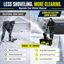 Electric Snow Blower Cordless, 40V, 20-in Wide Clearing