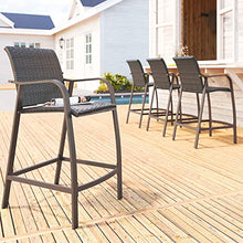 Outdoor Wicker Barstool (Set of 4) Products 21.7" W X 25.6" D 43.7" H Brown Modern Contemporary Traditional Metal Finish Powder Coated