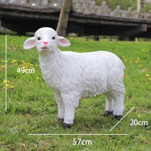 XYYZZZ Large Size Outdoor Statues for Garden Art Decor Farm Animal Statues Lamb Garden Outdoor Garden Sculptures Patio Yard Decor Sheep Crafts Ornaments Simulation Statuette(White5(22X8X19INCH))