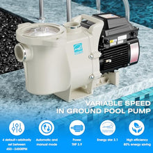 iLiving ILG8PP390-VS Variable Speed In-Ground and Above-Ground Swimming Pool Pump, 3.9HP