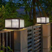 DONGDAWAN Solar Powered Pillar Lamp Lawn Column Pedestal Light with Clear Glass Modern Solar Pillar Table Light with 4 Color LED Light Source Black Simple Style for Garden Yard Pathway